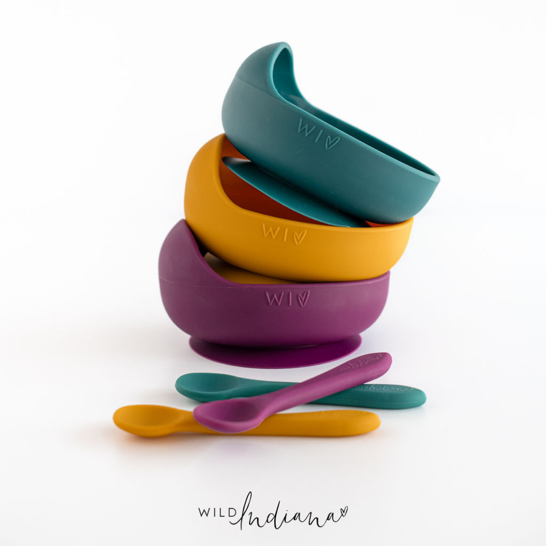 Silicone Bowl Set - Suction bowl for baby by Wild Indiana